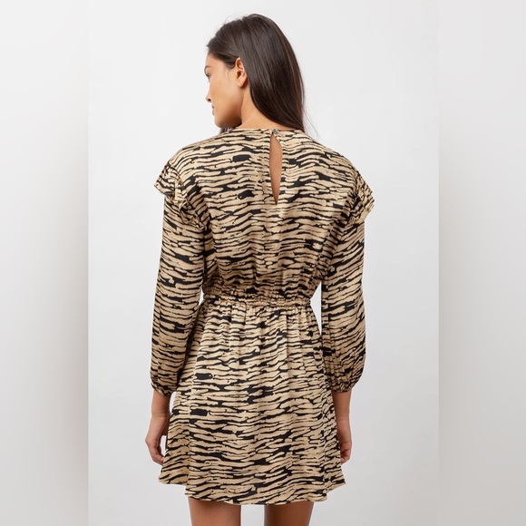 NEW Rails Ora Abstract Tiger Print Mini Dress Lightweight Ruffle Women’s Size S - Picture 4 of 16